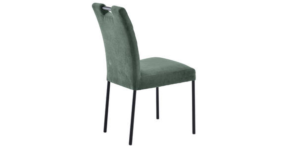 STUHL Webstoff Dunkelgrün - Dunkelgrün/Schwarz, KONVENTIONELL, Textil/Metall (46/91/61cm) - Carryhome