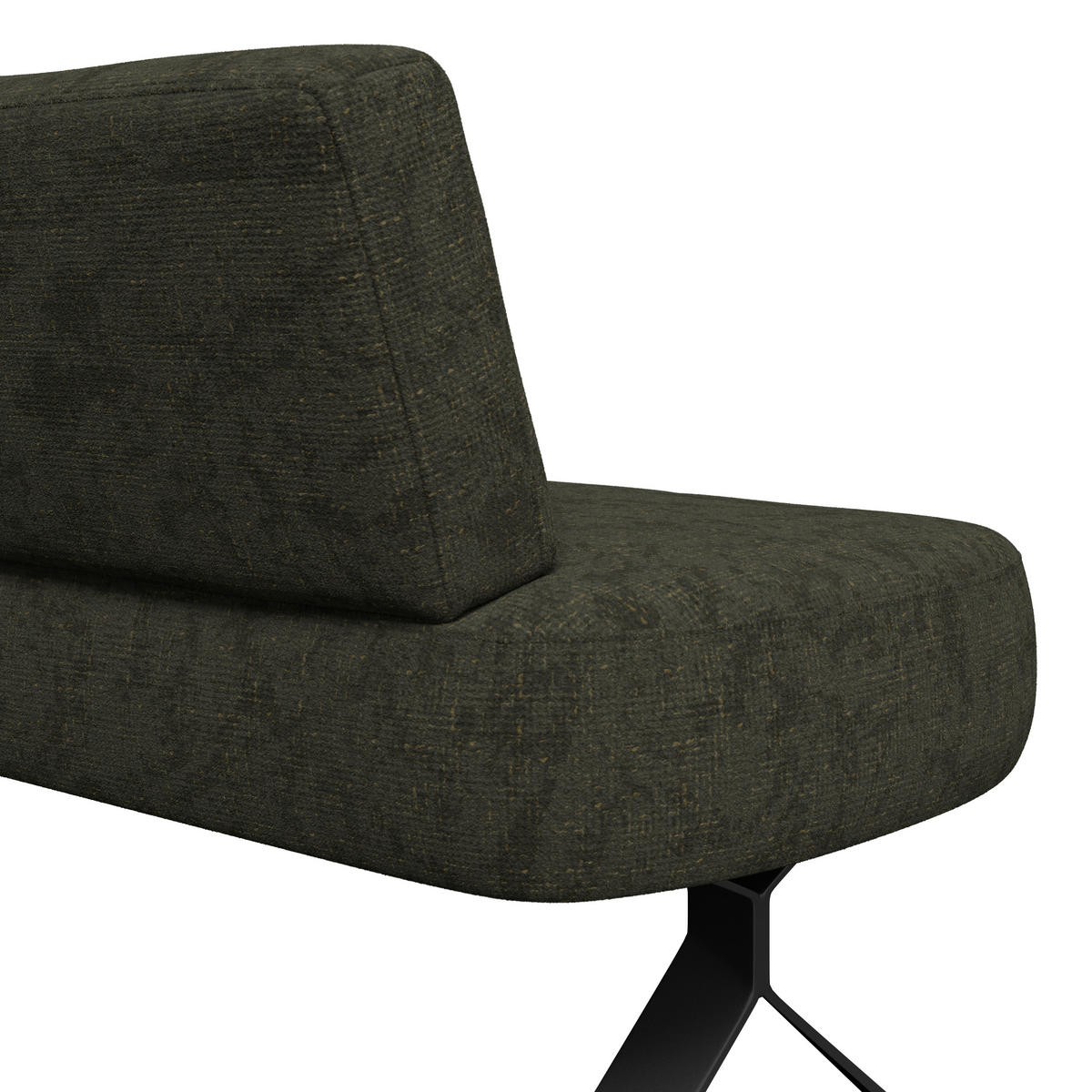 ECKBANK 248/176 cm Webstoff Grün   - Schwarz/Grün, MODERN, Textil/Metall (248/176cm) - Livetastic