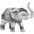 DEKOELEFANT - Silberfarben/Weiß, LIFESTYLE, Kunststoff (15/6,5/12,5cm) - Ambia Home