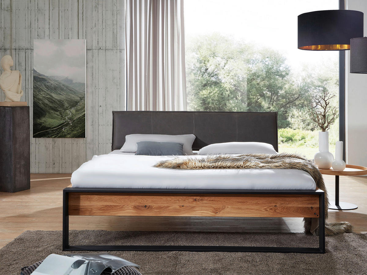 BALKENBETT 180/200 cm  in Wildeiche  - Wildeiche/Eichefarben, MODERN, Holz/Metall (180/200cm) - Livetastic