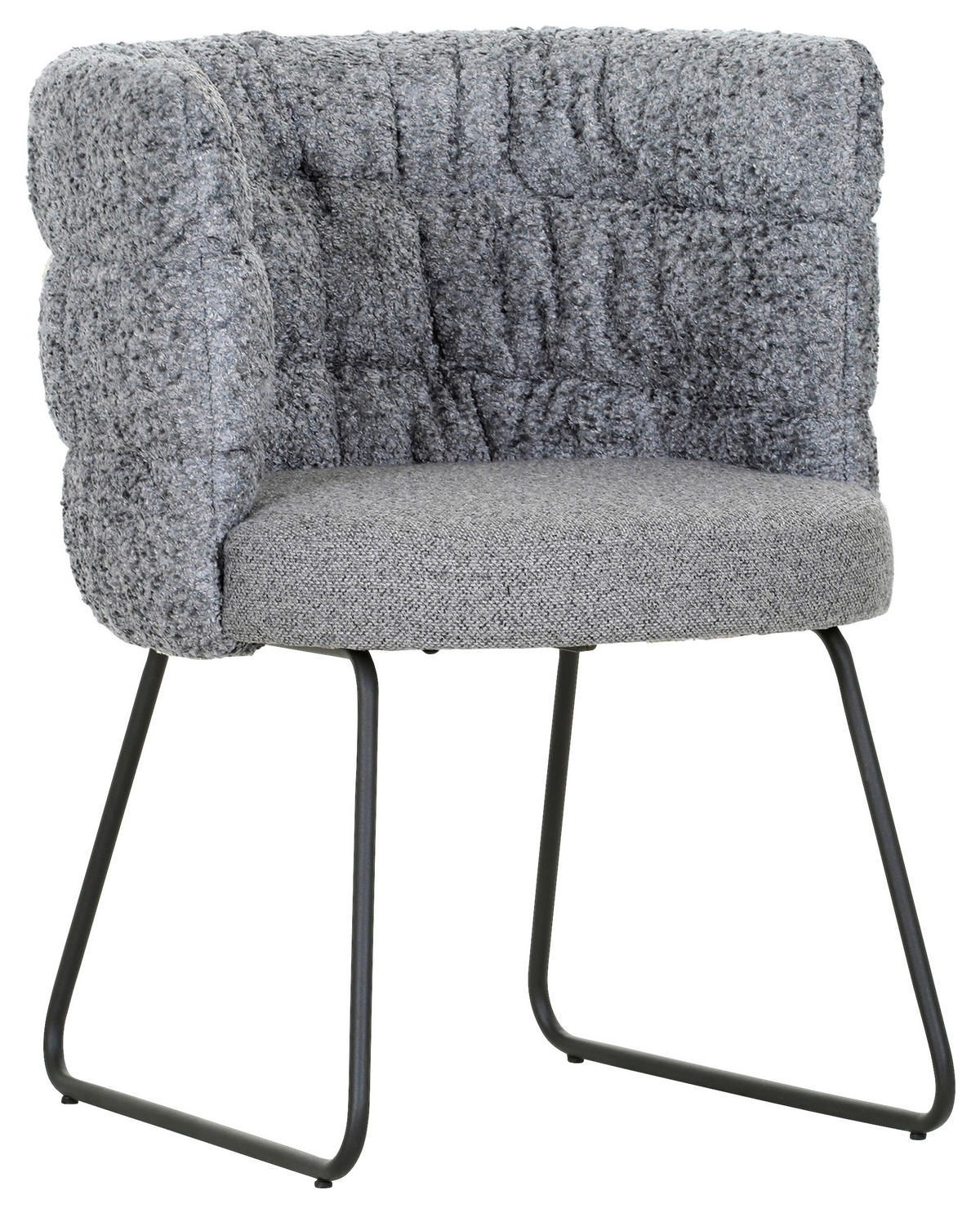 STUHL - Greige/Schwarz, Design, Textil/Metall (62/80/62cm) - Novel