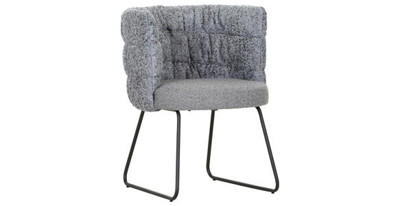 STUHL - Greige/Schwarz, Design, Textil/Metall (62/80/62cm) - Novel