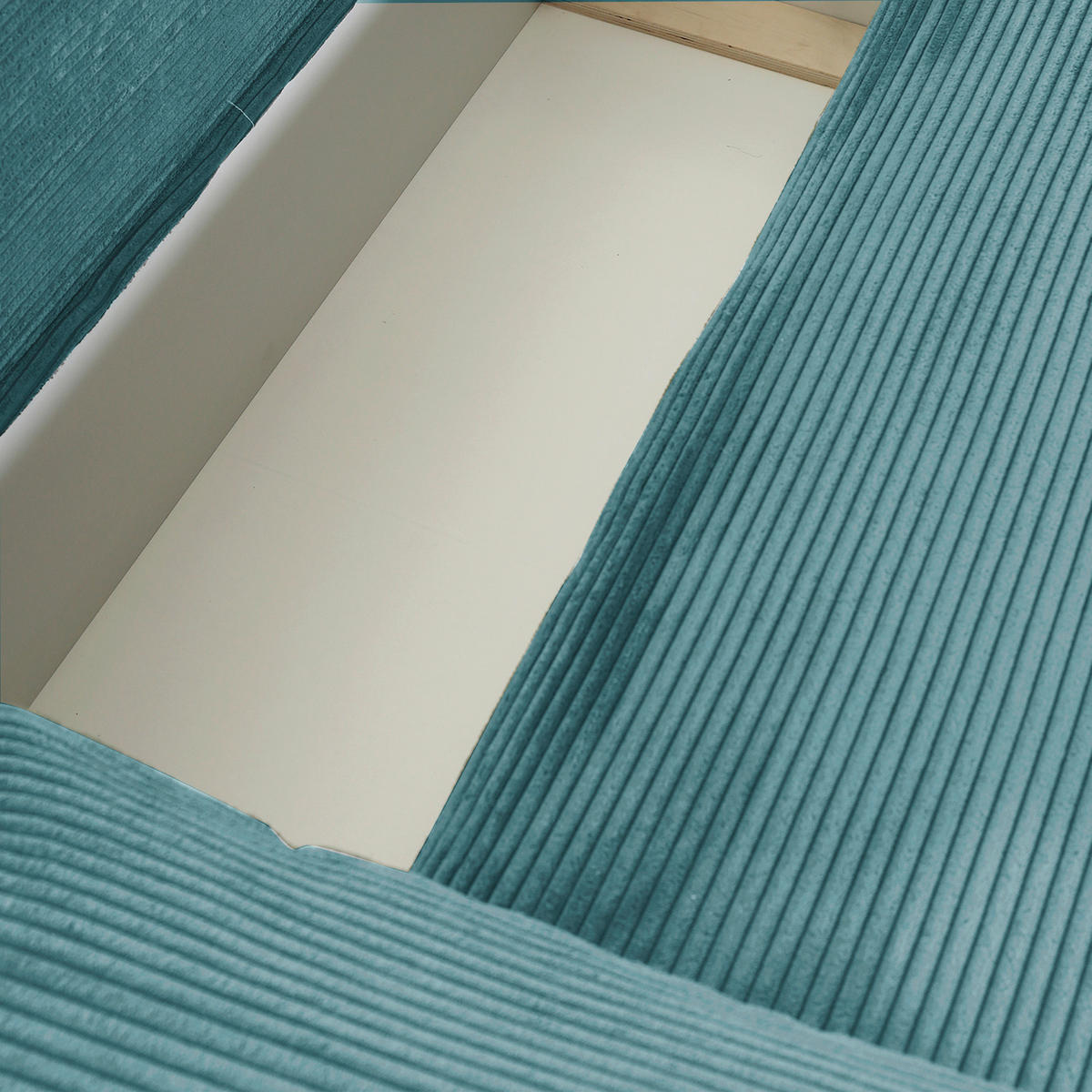 ECKSOFA in Cord Petrol  - Petrol/Schwarz, Konventionell, Kunststoff/Textil (266/180cm) - MID.YOU