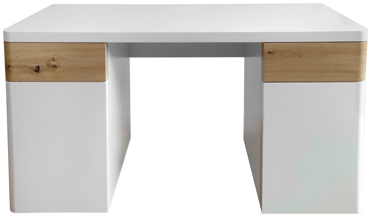 SCHREIBTISCH 140/55/75 cm  in Eichefarben, Weiß  - Eichefarben/Weiß, MODERN, Holzwerkstoff/Kunststoff (140/55/75cm) - MID.YOU