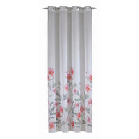 ÖSENVORHANG halbtransparent  - Rot/Weiß, Basics, Textil (135/245cm)