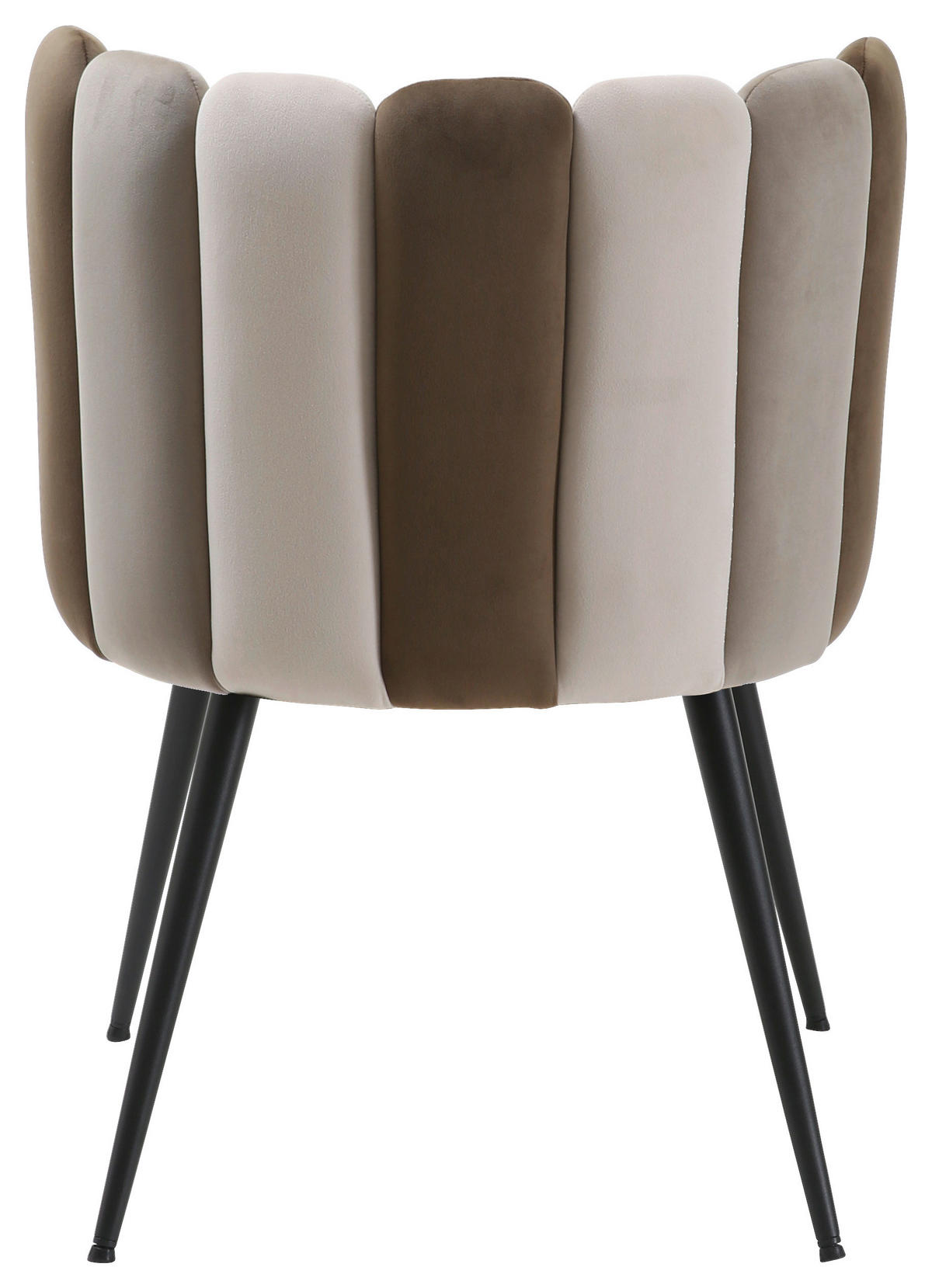 STUHL Samt Braun, Beige  - Beige/Schwarz, Design, Textil/Metall (58,5/79/55,5cm) - home24