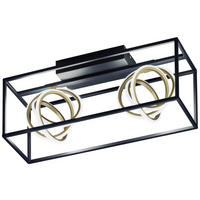 LED-DECKENLEUCHTE 58,5/20/25 cm   - Goldfarben/Schwarz, LIFESTYLE, Kunststoff/Metall (58,5/20/25cm)