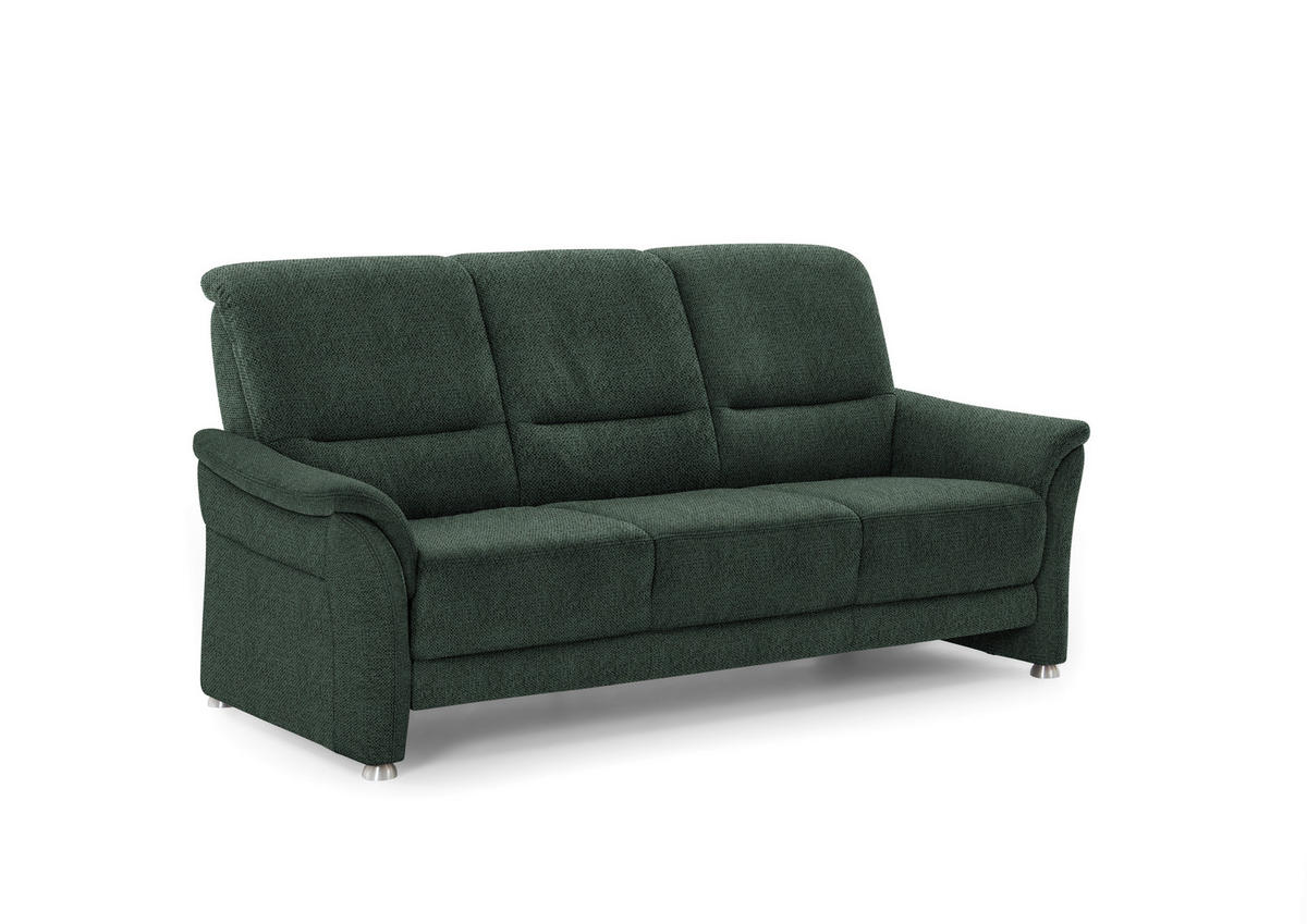 SITZGARNITUR Flachgewebe Dunkelgrün  - Dunkelgrün/Alufarben, Konventionell, Textil/Metall (198/172/96/93cm) - Beldomo Premium