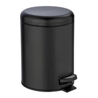 NÁŠĽAPNÝ ODPADKOVÝ KÔŠ, 5 l - čierna, Basics, kov/plast (21/24/28cm) - Wenko