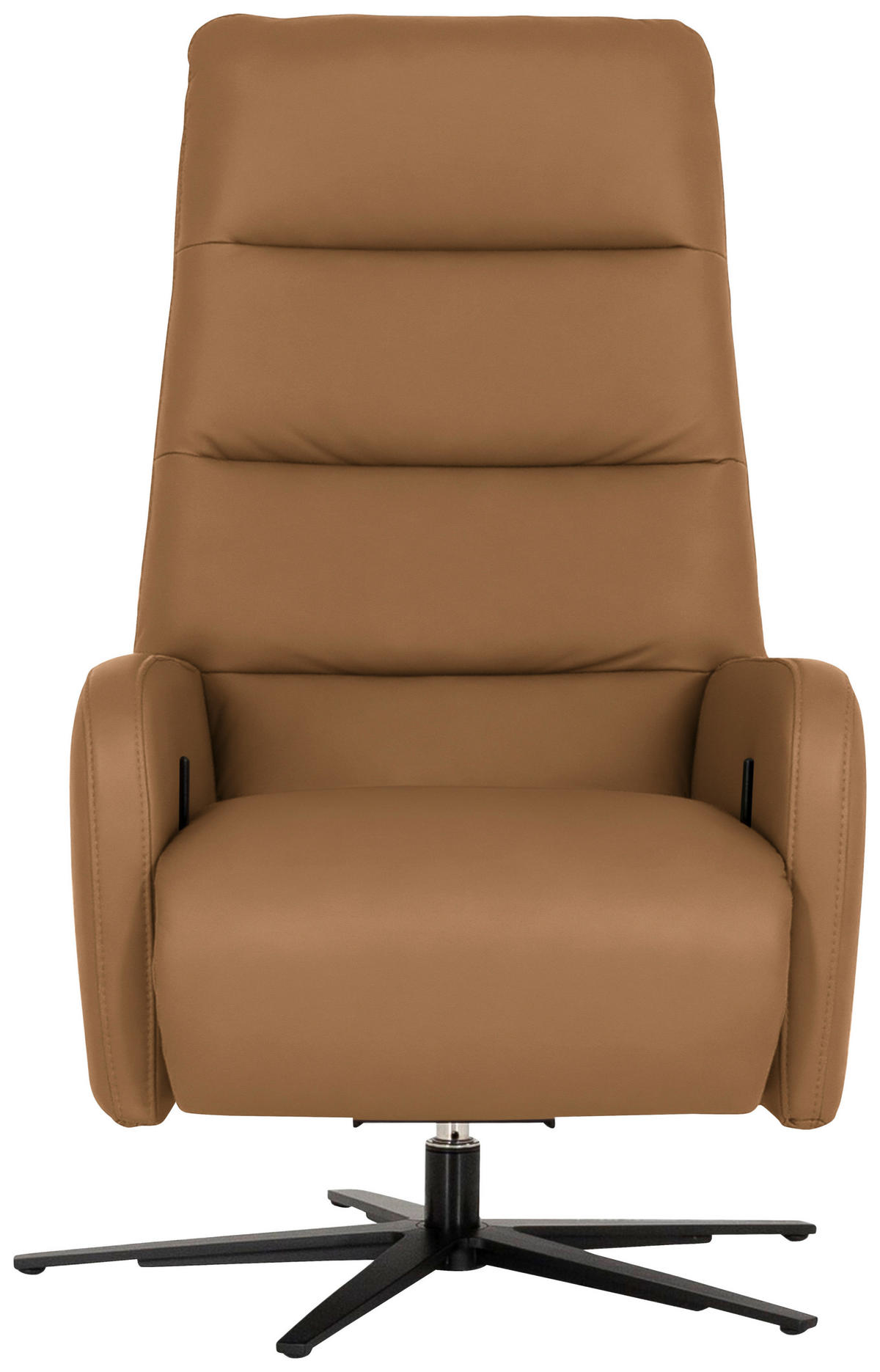 RELAXSESSEL Leder Hellbraun  - Hellbraun/Schwarz, Modern, Leder/Metall (66/110/83cm) - Joop!