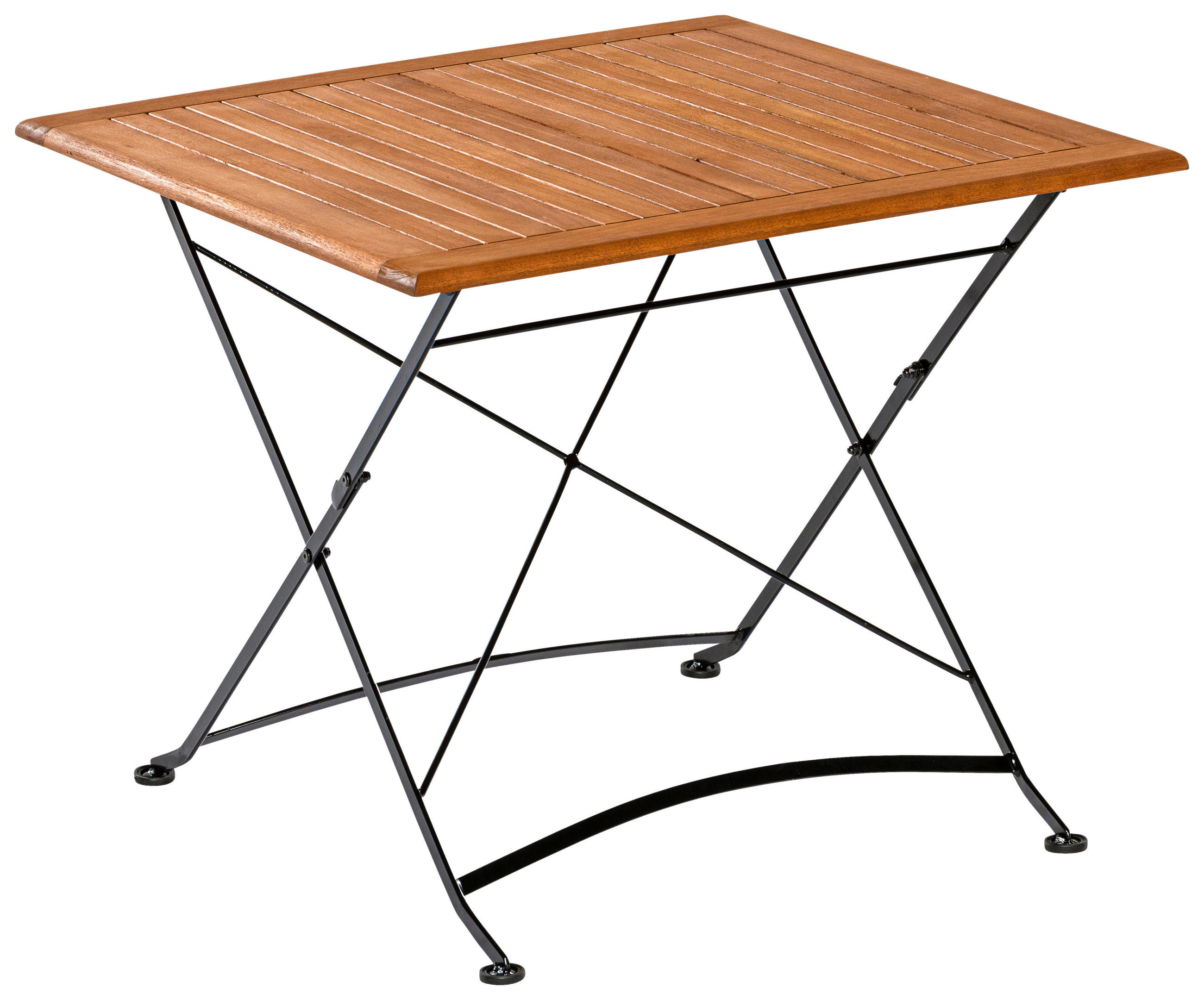 GARTENKLAPPTISCH 90/90/73 cm Holz, Metall quadratisch  - Graphitfarben/Naturfarben, KONVENTIONELL, Holz/Metall (90/90/73cm) - Gardenson