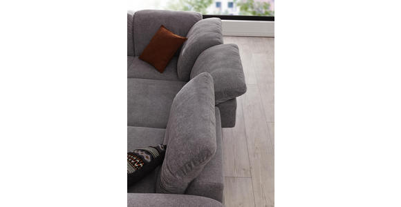 WOHNLANDSCHAFT Grau Webstoff - Schwarz/Grau, Design, Textil/Metall (292/226cm) - Valnatura