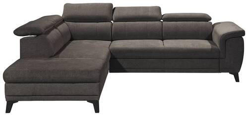 SAROKKANAPÉ textil sötétbarna  - sötétbarna/fekete, Konventionell, műanyag/textil (231/274cm) - MID.YOU
