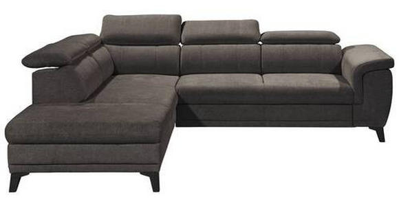 ECKSOFA Dunkelbraun Mikrovelours  - Dunkelbraun/Schwarz, KONVENTIONELL, Kunststoff/Textil (231/274cm) - Carryhome