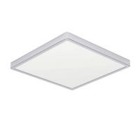 DECKENLEUCHTE 39/39/2.5 cm  - Chromfarben/Weiß, KONVENTIONELL, Kunststoff/Metall (39/39/2.5cm) - Connect Z