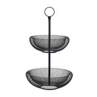 Platou Etajat Prăjituri cu 2 etaje - negru, Basics, metal (29/48cm) - Ambia Home