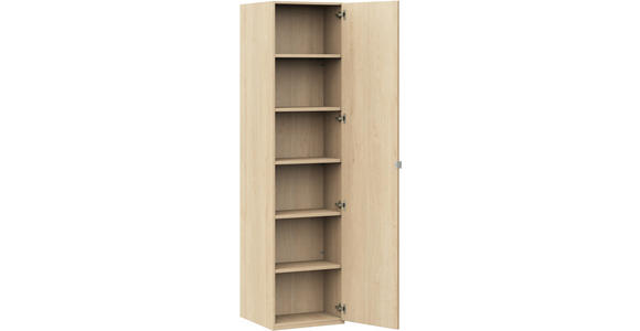 KLEIDERSCHRANK  in Eichefarben  - Edelstahlfarben/Eichefarben, Design, Glas/Holzwerkstoff (51,3/213,6/59,3cm) - Cantus