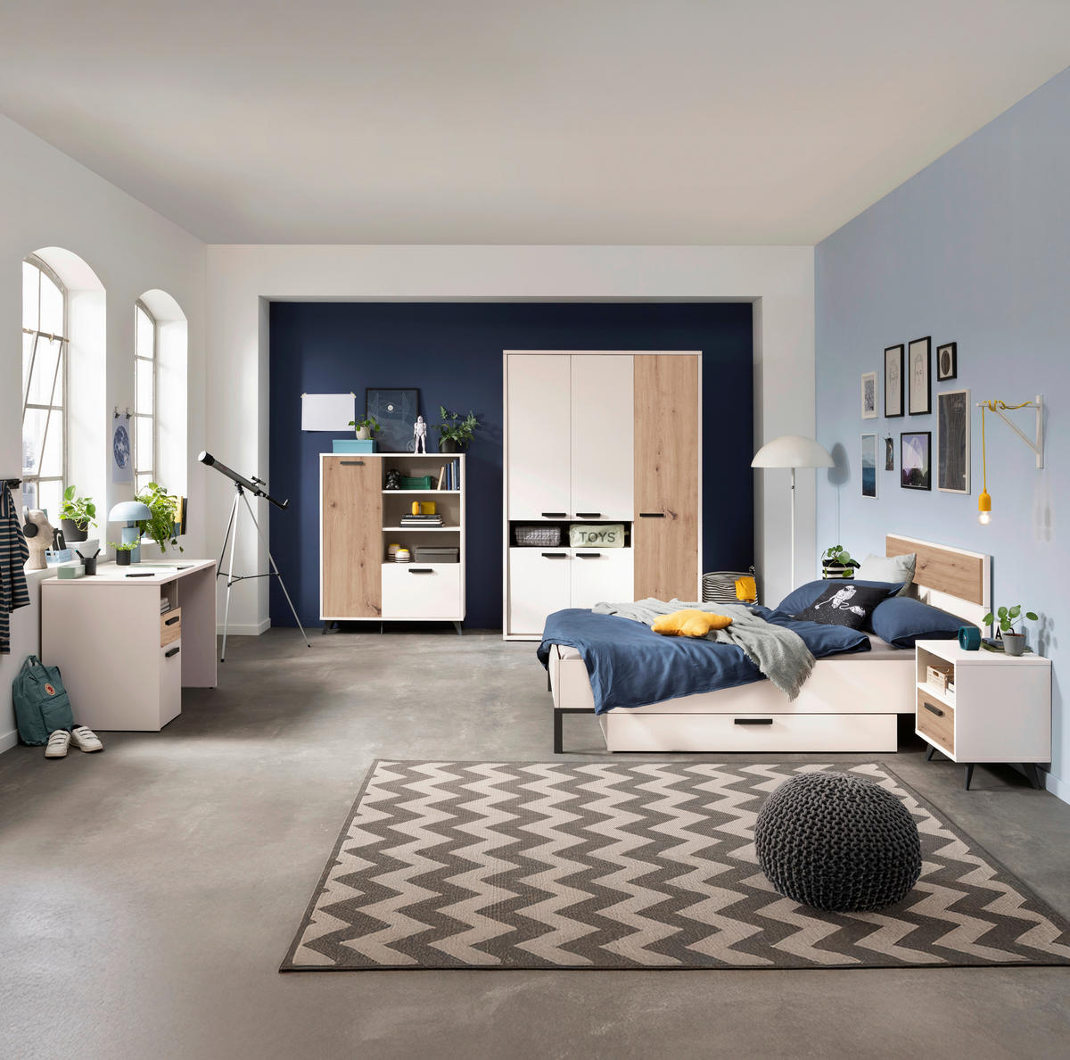 BETT 120/200 cm  in Kaschmir  - Kaschmir/Anthrazit, KONVENTIONELL, Holzwerkstoff/Metall (120/200cm) - Xora