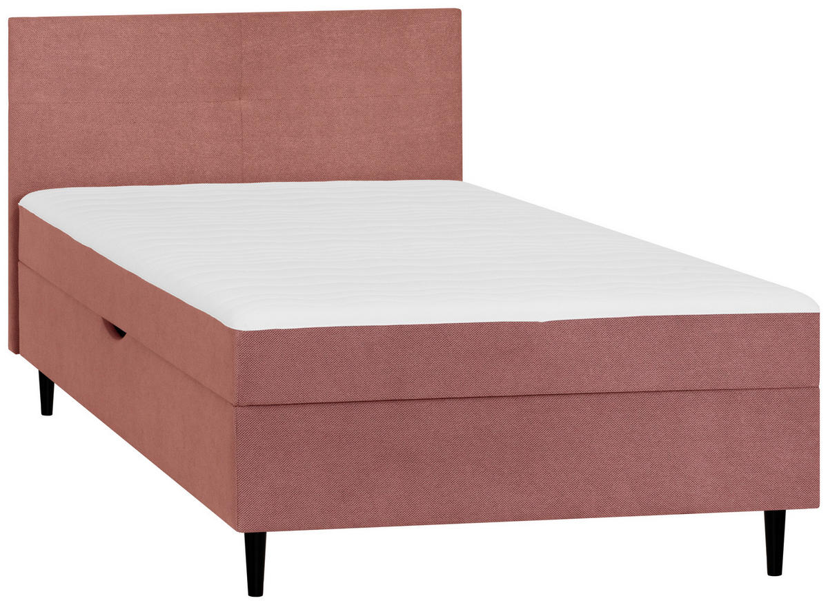 BOXBETT 120/200 cm  in Rosa  - Schwarz/Rosa, KONVENTIONELL, Textil (120/200cm) - P & B