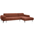 ECKSOFA in Chenille Cognac  311/167 cm  - Cognac/Schwarz, Design, Textil/Metall (311/167cm) - Xora