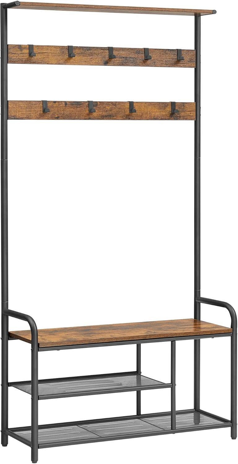 Mid.you Garderobe Braun, Schwarz 85x180.5x30 cm