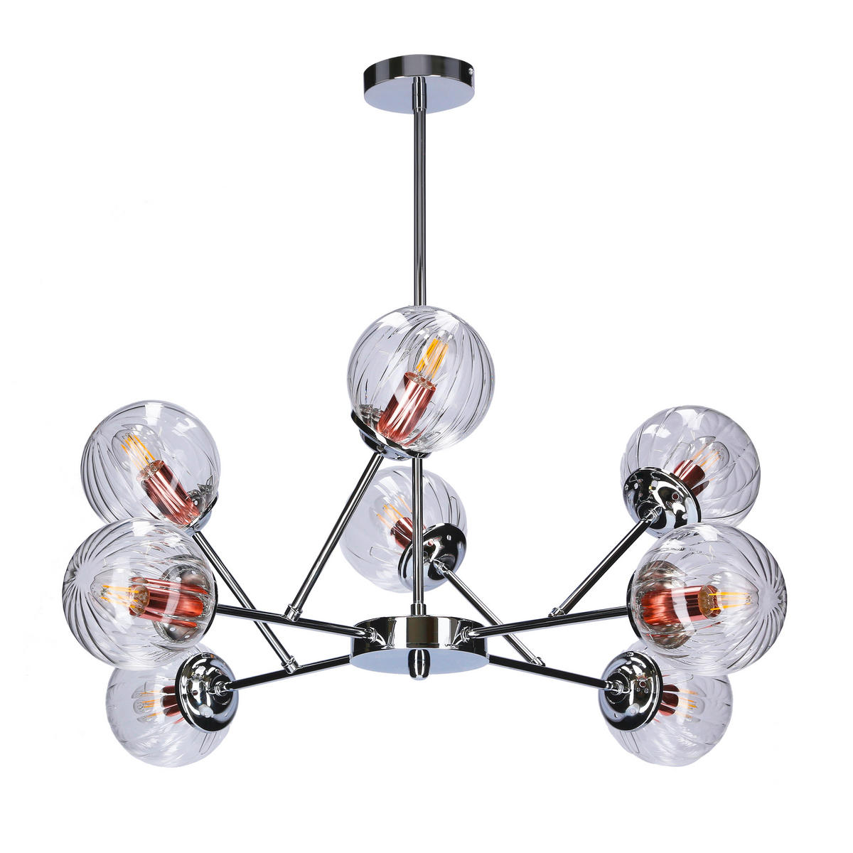 PENDELLEUCHTE 75/70 cm  - Chromfarben, Design, Metall (75/70cm)