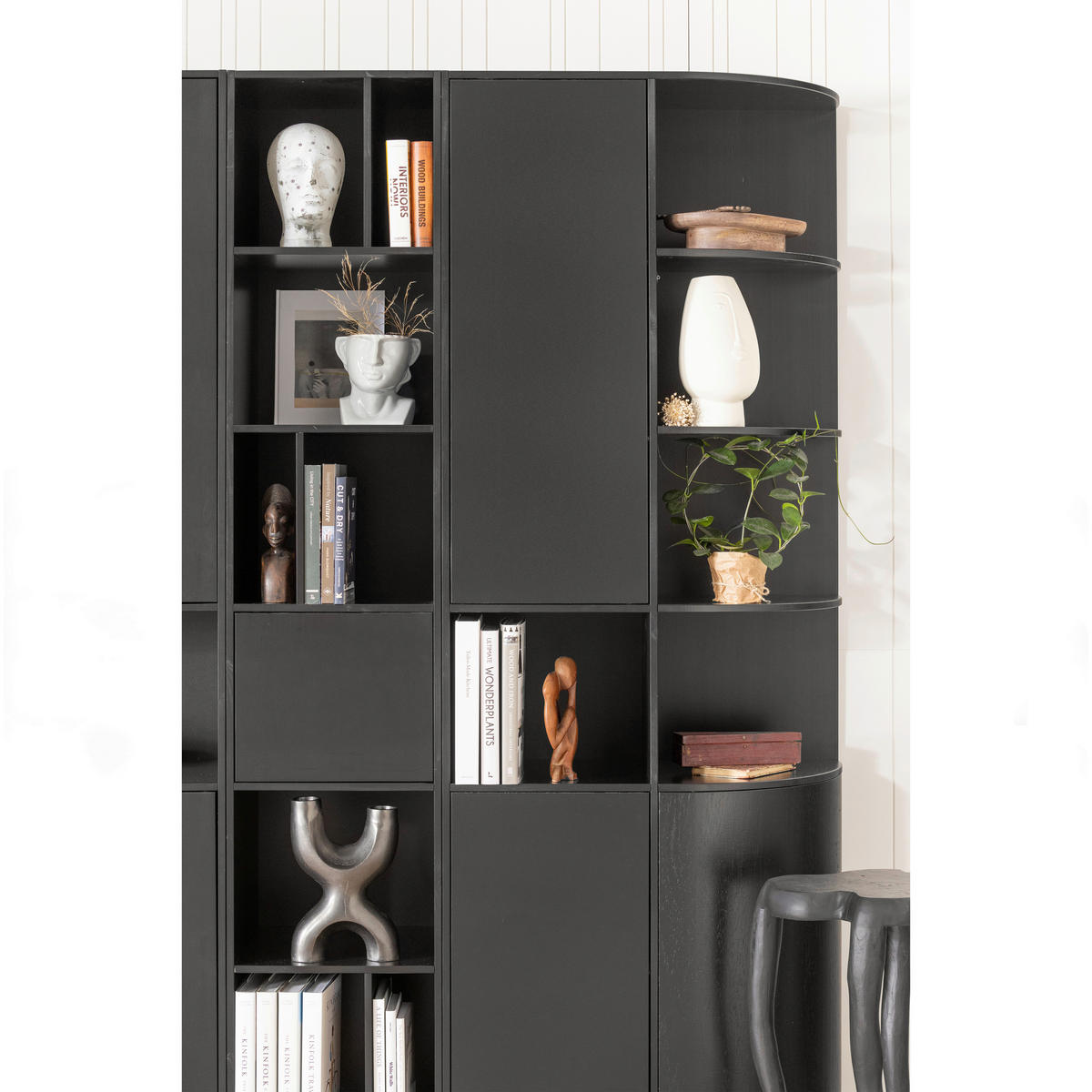 MEHRZWECKSCHRANK 78/210/40 cm  in Schwarz  - Schwarz, Design, Holz (78/210/40cm) - Livetastic