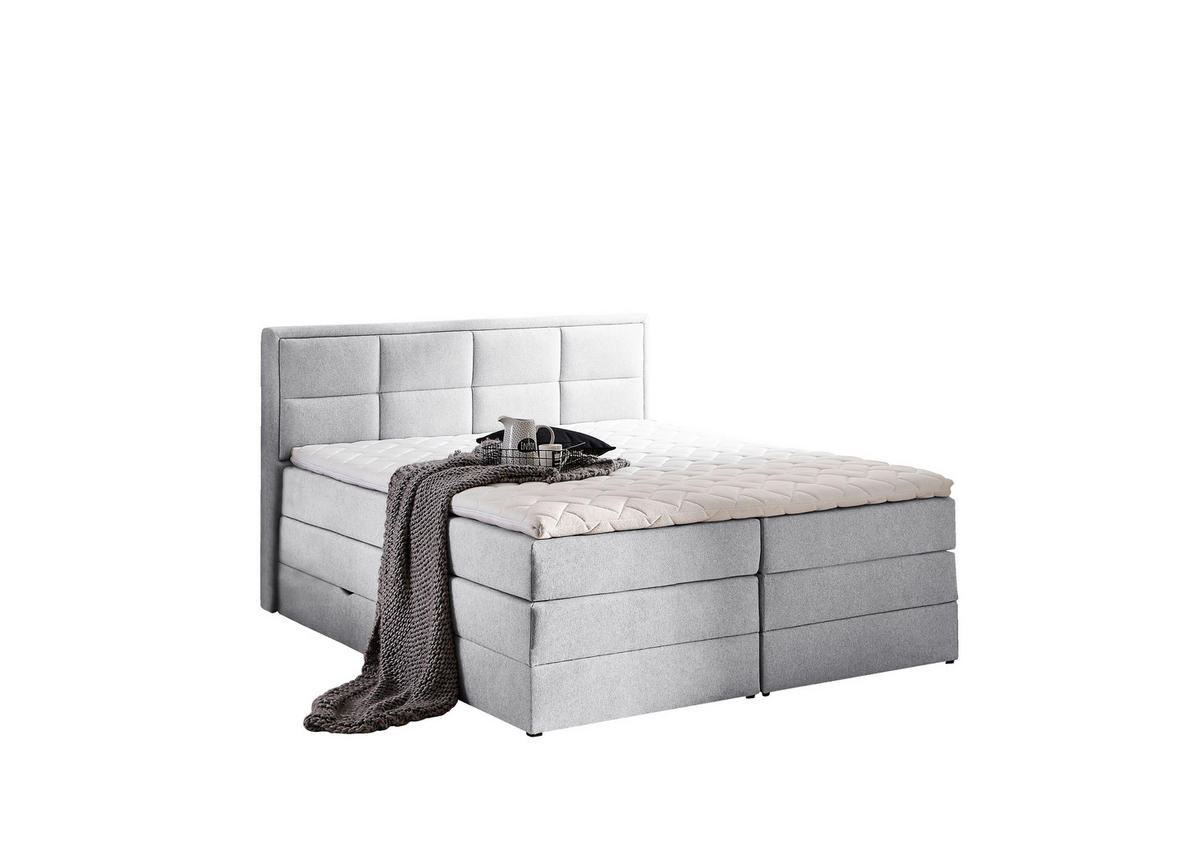 BOXSPRINGBETT 180/200 cm  in Greige  - Greige/Schwarz, Konventionell, Kunststoff/Textil (180/200cm) - Esposa