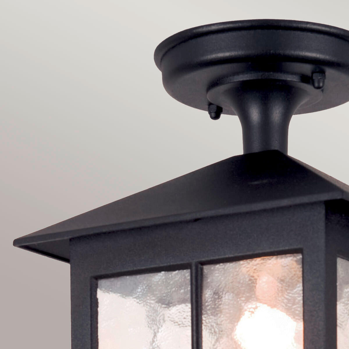 AUSSENDECKENLEUCHTE - Schwarz, Konventionell, Glas/Metall (28/18,5/18,5cm) - Elstead Lighting