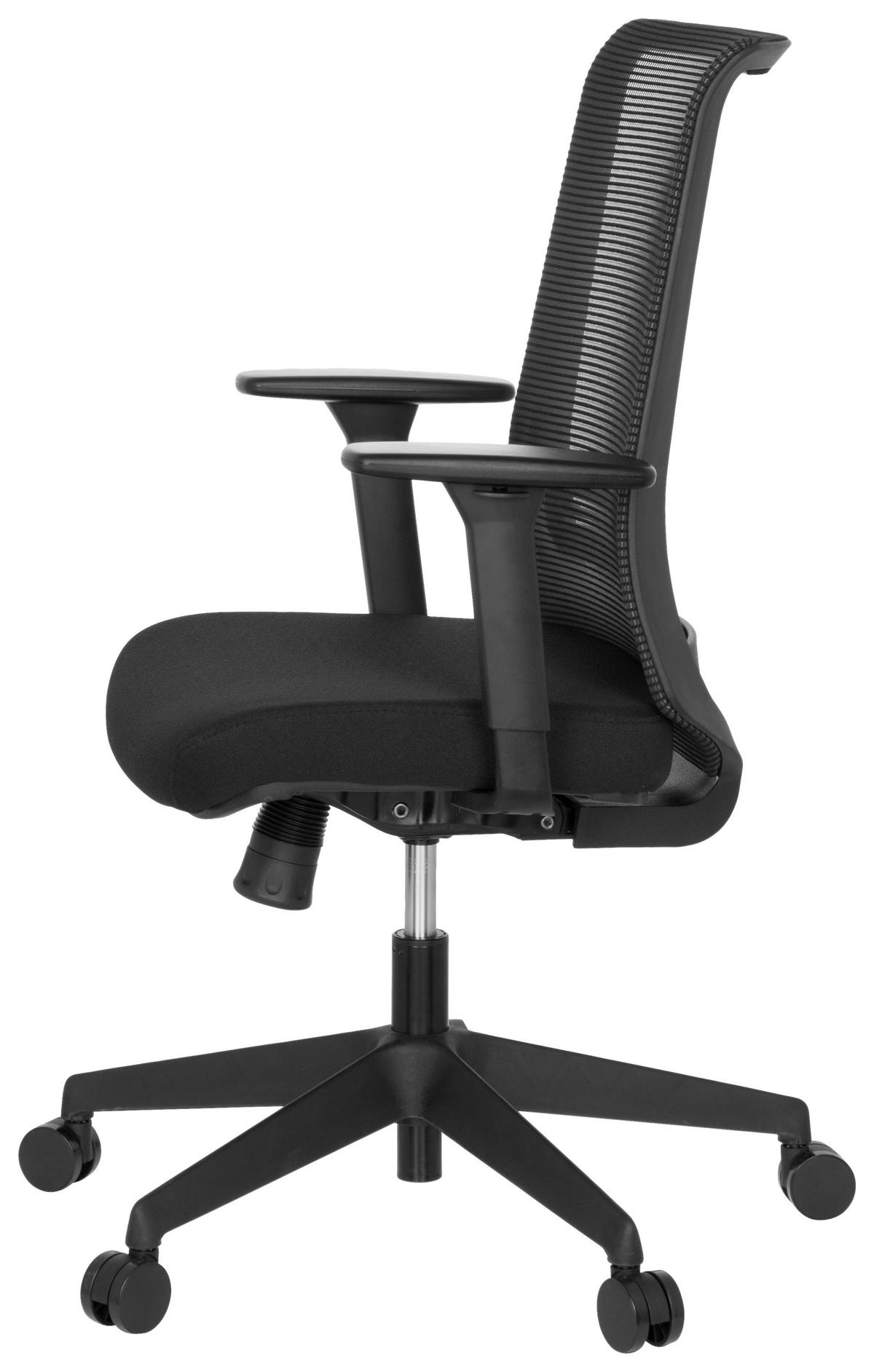 OTOČNÁ ŽIDLE, síťovina, plochá tkanina, černá - černá, Moderní, textil/plast (65/108/54cm) - MID.YOU