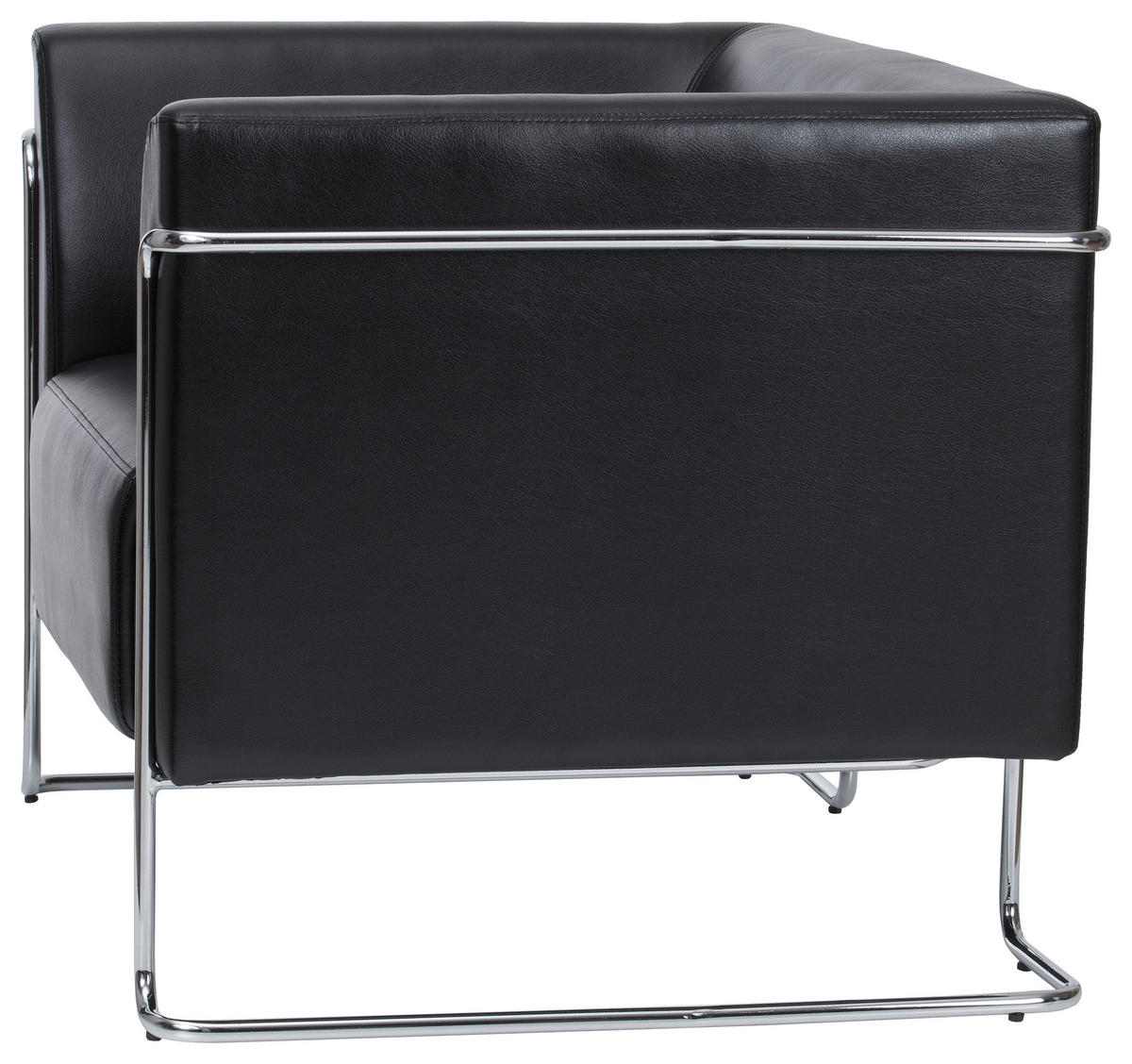DESIGNSESSEL Lederlook Schwarz    - Chromfarben/Schwarz, MODERN, Textil/Metall (88/74/74cm) - MID.YOU