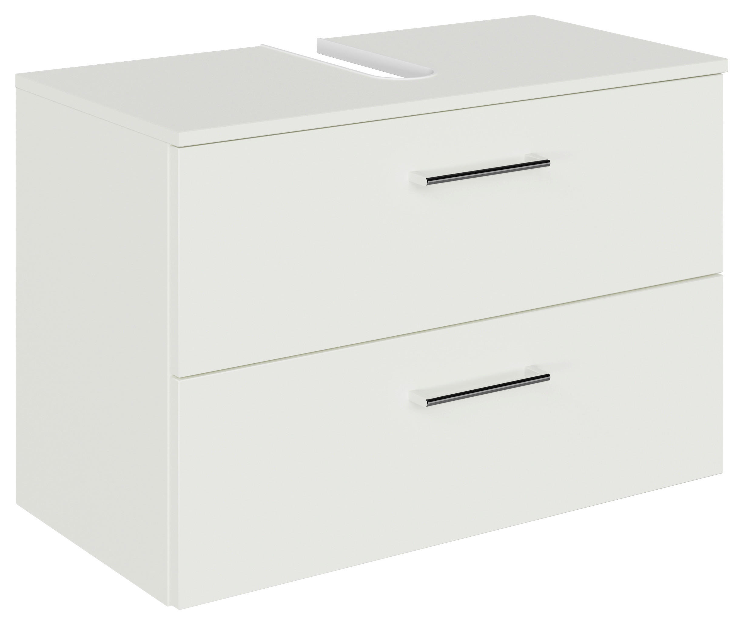 WASCHBECKENUNTERSCHRANK 75/49,8/38,3 cm  - Chromfarben/Weiß, KONVENTIONELL, Holzwerkstoff/Metall (75/49,8/38,3cm) - Sadena