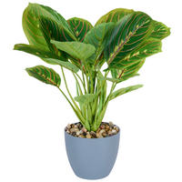 KUNSTPFLANZE Bonsai  - Dunkelgrau/Grün, Basics, Kunststoff/Stein (40cm) - Ambia Home