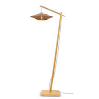 GOLVLAMPA GOOD&MOJO  44/176 cm    - svart/naturfärgad, Trend, trä (44/176cm) - Good & Mojo