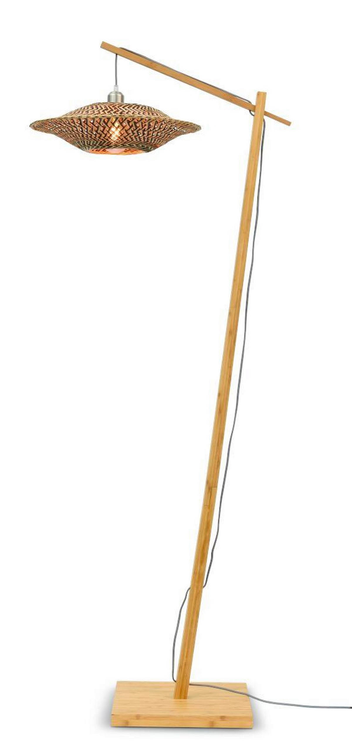 GOLVLAMPA GOOD&MOJO  44/176 cm    - svart/naturfärgad, Trend, trä (44/176cm) - Good & Mojo