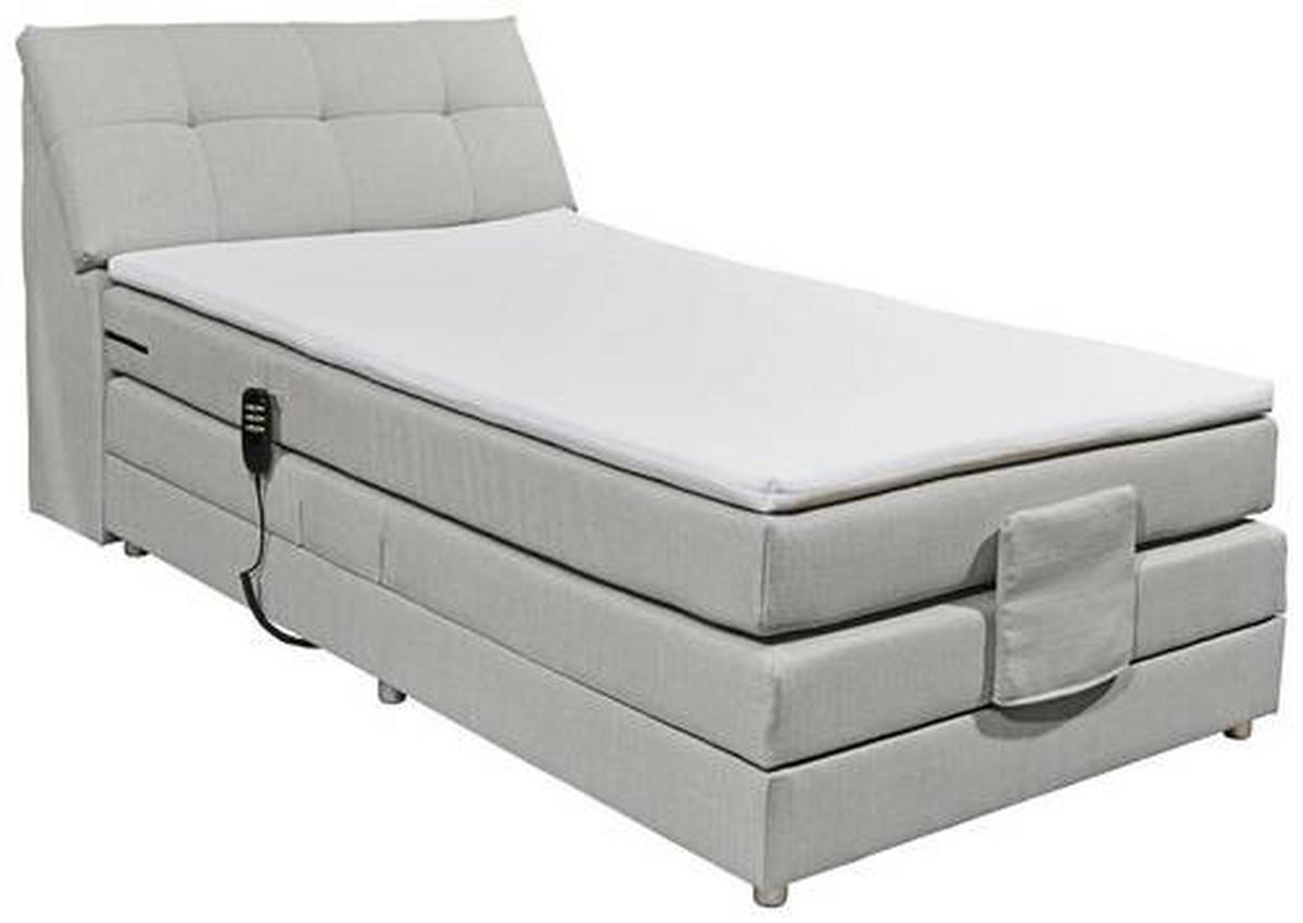 BOXSPRINGBETT 120/200 cm  in Silberfarben  - Silberfarben, Design, Kunststoff/Textil (120/200cm) - Esposa
