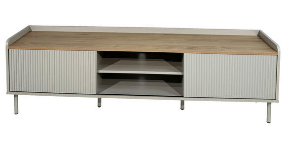 LOWBOARD SNOW in 180/54/40 cm - Eichefarben/Grau, Design, Holzwerkstoff/Metall (180/54/40cm) - Xora
