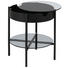BEISTELLTISCH rund Grau, Schwarz - Schwarz/Grau, Trend, Glas/Metall (45/50/45cm)