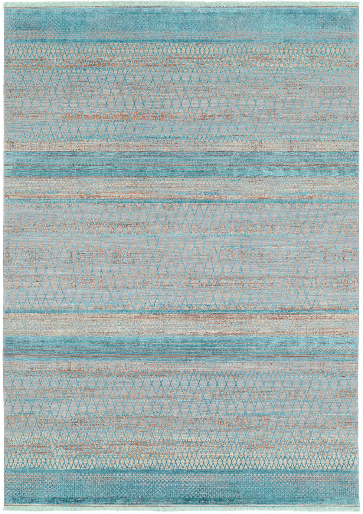 WEBTEPPICH 200/240 cm Tinto Maestro Grau, Türkis  - Türkis/Grau, Design, Textil (200/240cm) - Dieter Knoll
