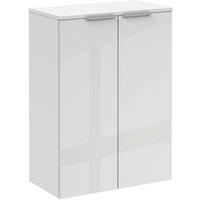 MIDISCHRANK 60,2/82,6/32 cm  - Silberfarben/Weiß, MODERN, Glas/Holzwerkstoff (60,2/82,6/32cm) - Voleo