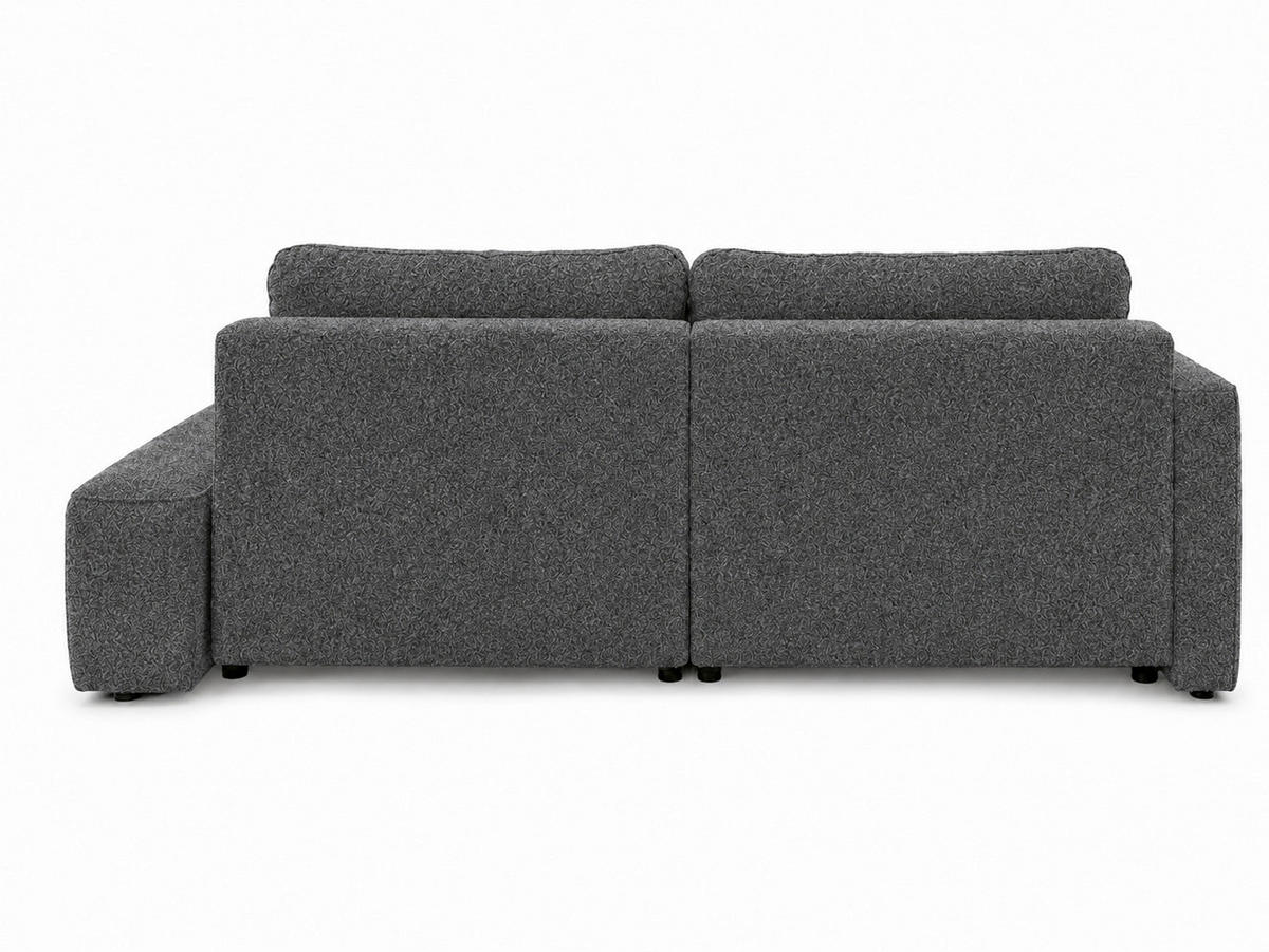 ECKSOFA FREDO Dunkelgrau Bouclé  - Dunkelgrau/Schwarz, Design, Kunststoff/Textil (150/233cm) - MID.YOU