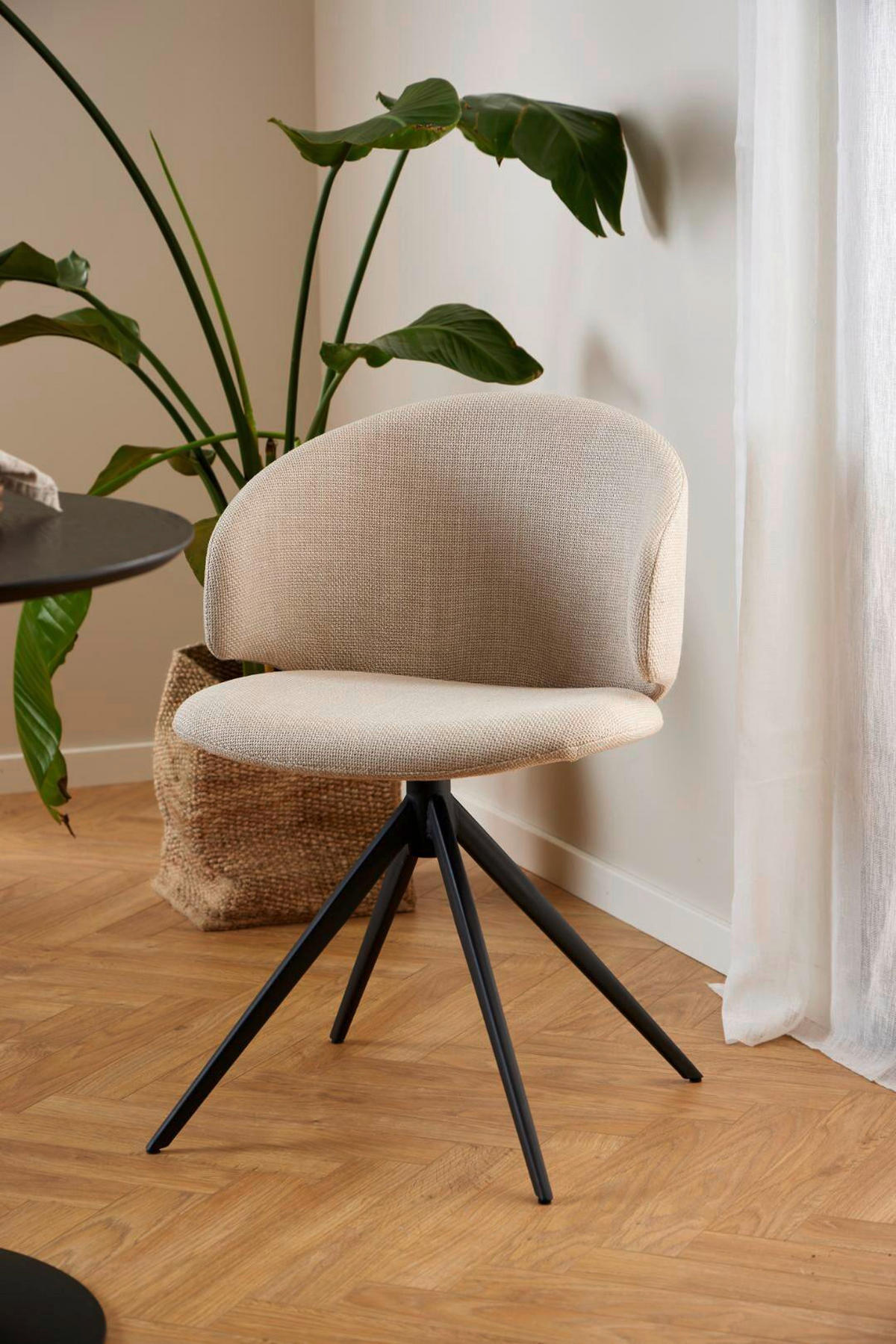 STOL 2 styck  vävt tyg  beige  - beige/grå, Modern, metall/textil (50/83/44,5cm)