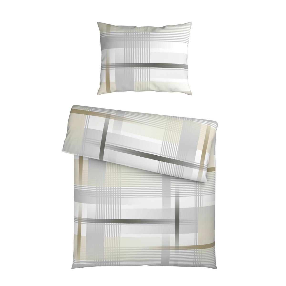 POSTELJNINA KARO 140/200 cm flanela zlate barve  - zlate barve, Konvencionalno, tekstil (140/200cm) - Esposa