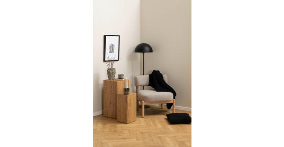 SESSEL Flachgewebe Beige - Eichefarben/Beige, Design, Holz/Textil (66,5/75/69cm) - Carryhome