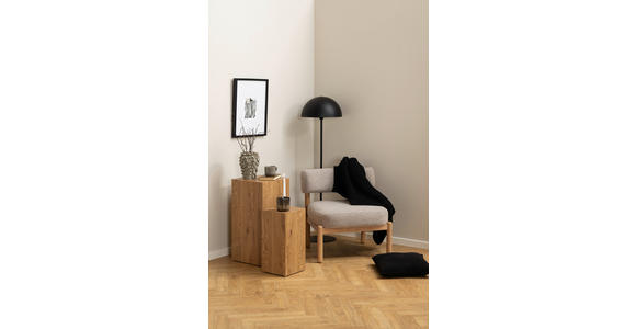 SESSEL Flachgewebe Beige    - Eichefarben/Beige, Design, Holz/Textil (66,5/75/69cm) - Carryhome