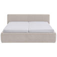 POLSTERBETT Bettkasten, Lattenroste Creme 180/200 cm  - Birkefarben/Buchefarben, Design, Holz/Textil (180/200cm) - Xora