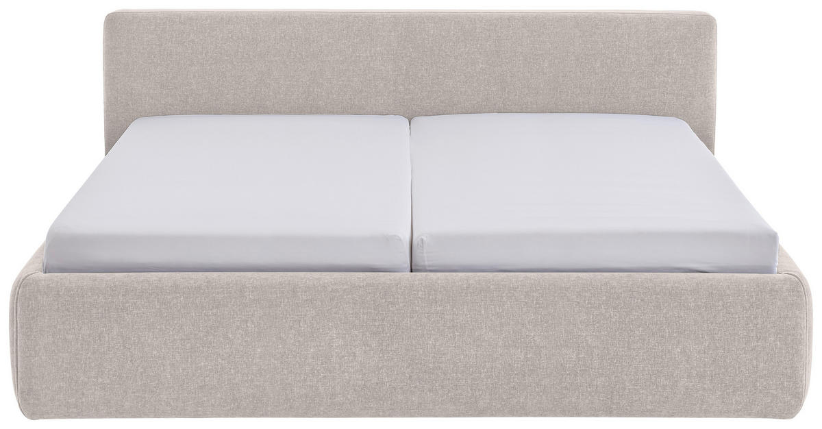 POLSTERBETT 180/200 cm  Creme  - Birkefarben/Buchefarben, Design, Holz/Textil (180/200cm) - Xora
