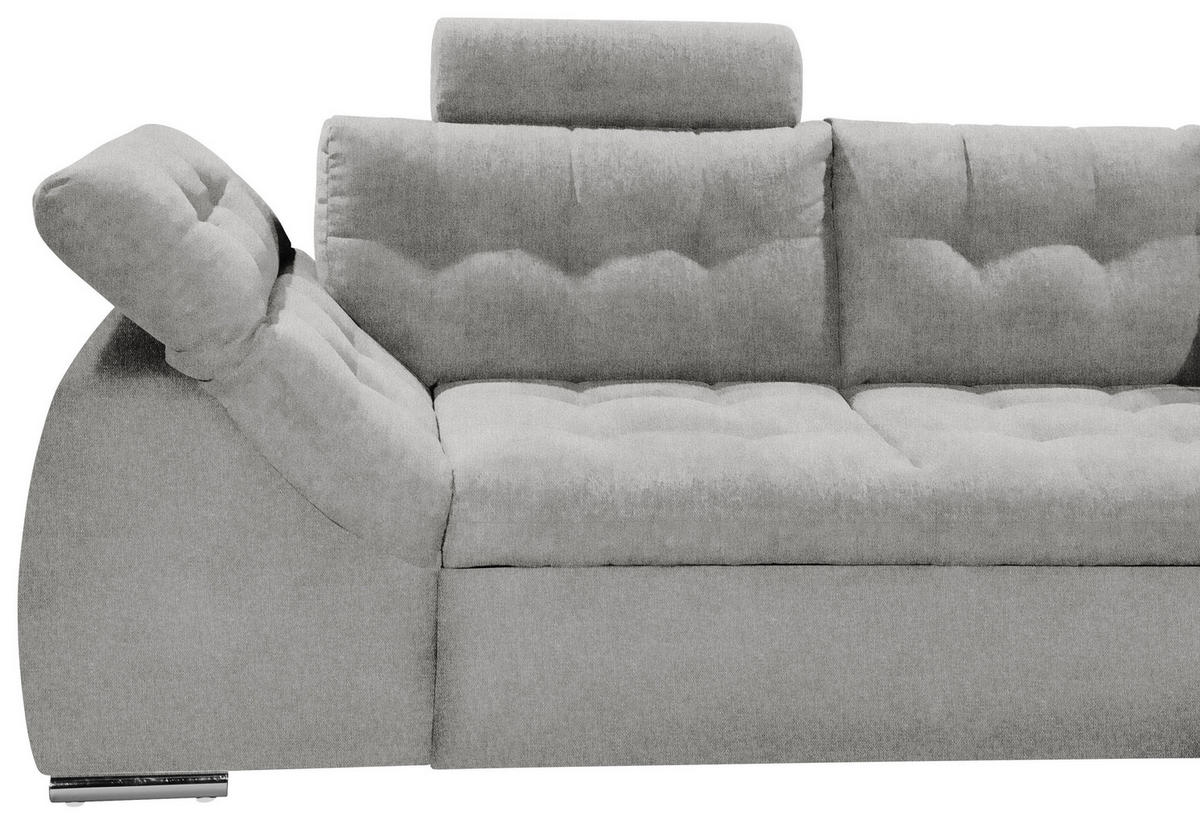 ECKSOFA in Mikrovelours Grau  - Grau, Konventionell, Holzwerkstoff/Kunststoff (283/193cm) - MID.YOU