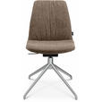 STUHL  in Aluminium Velours Metall, Textil  - Graubraun/Alufarben, Design, Textil/Metall (46/81,5-84,5/55cm) - Johann Jakob