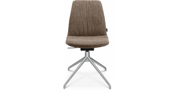 STUHL in Aluminium Velours Metall, Textil - Graubraun/Alufarben, Design, Textil/Metall (46/81,5-84,5/55cm) - Johann Jakob